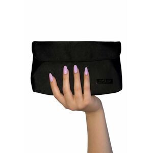 Chanel Parfume Black Bag Clutch Sateen Nylon Makeup Toiletries WOMAN'S WOMEN'S